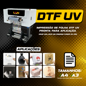 Impressão DTF UV - Tamanho A3  A3   Corte Reto 